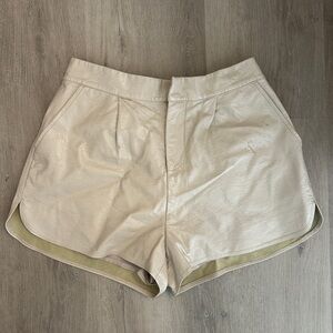 Grey Lab Faux Leather Shorts